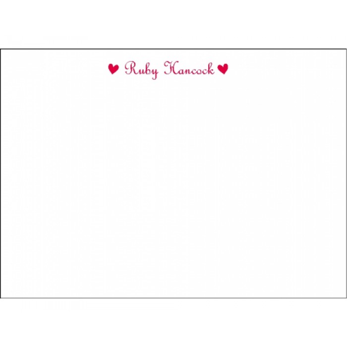 red hearts children's stationery