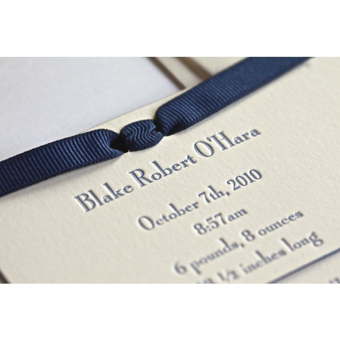 letterpress elephant baby announcement - blake
