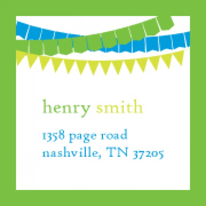 kid's parties invitations - banner year green