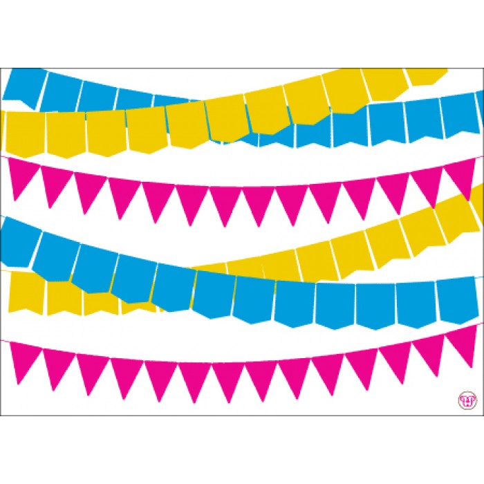 kid's parties invitations - banner year pink