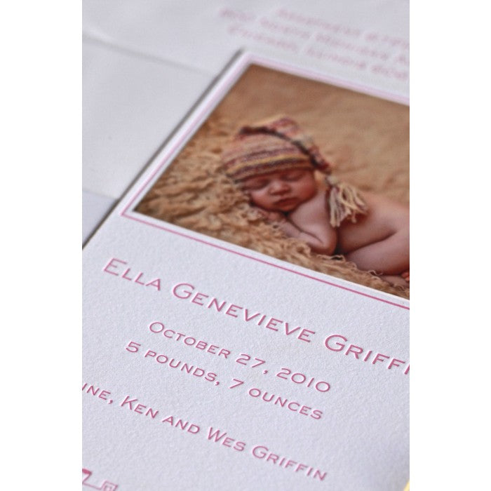 letterpress baby announcement - ella