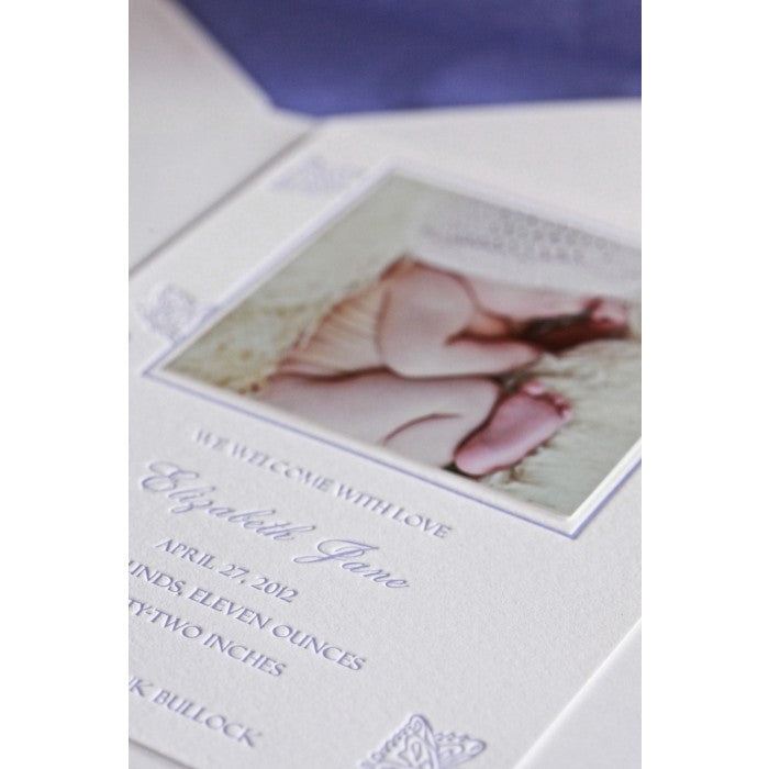 letterpress butterfly baby announcement - jane