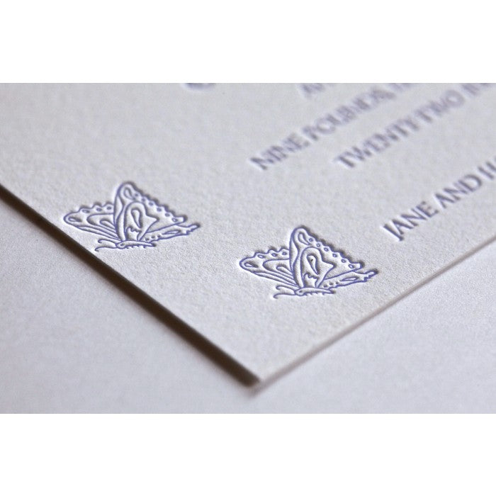letterpress butterfly baby announcement - jane