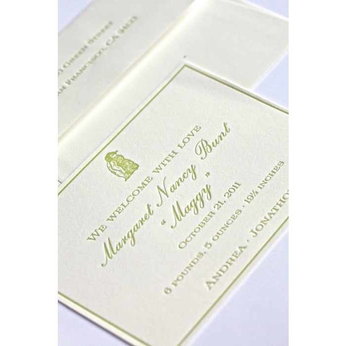 letterpress baby announcement - maggy