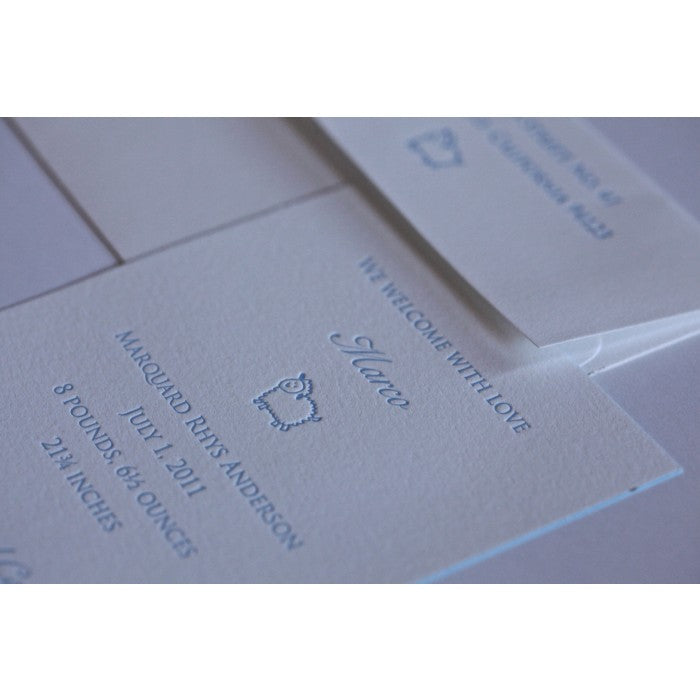 letterpress sheep baby announcement - marco