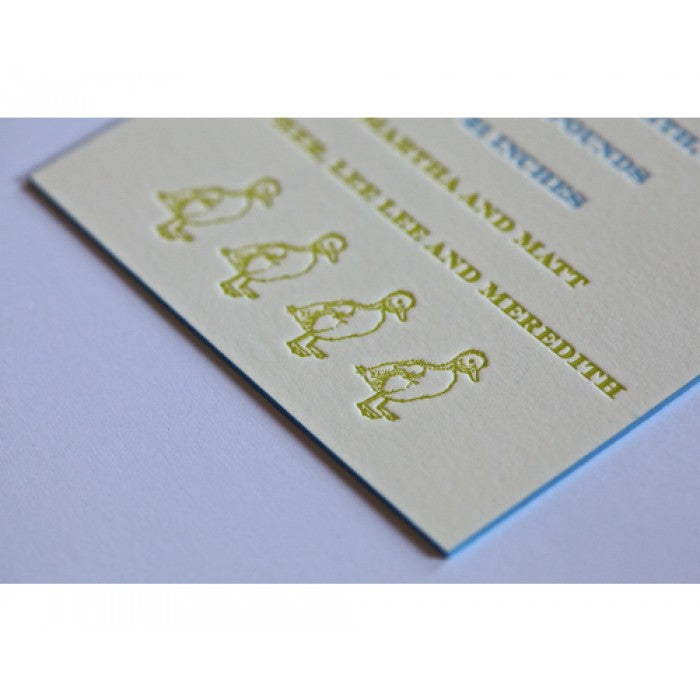 letterpress duck baby announcement - welles