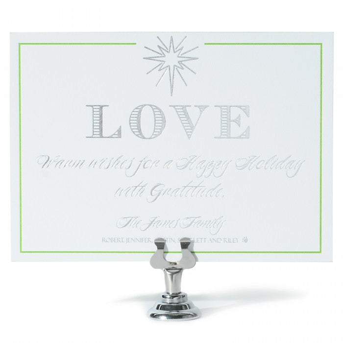 silver love holiday card