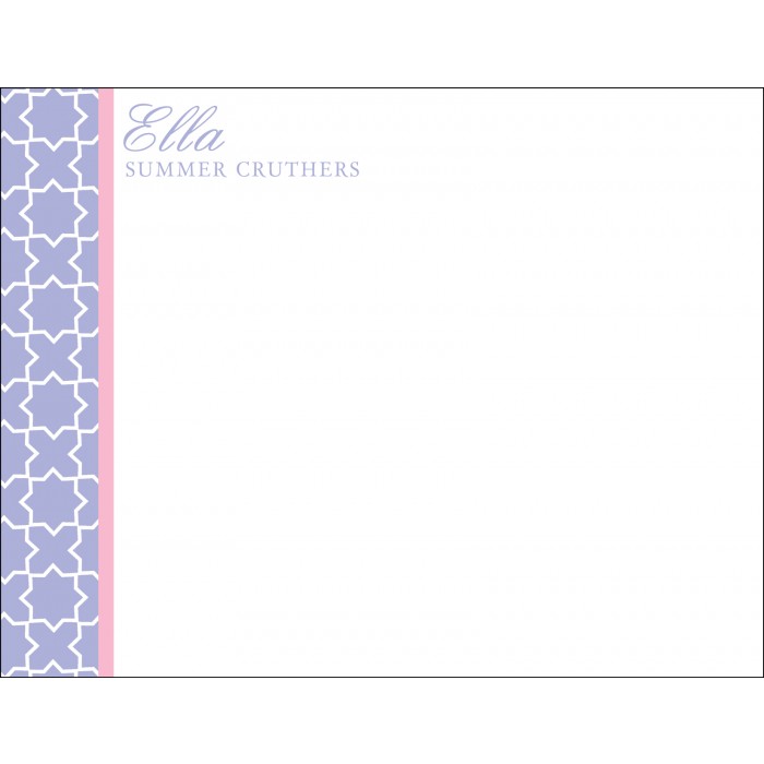 flat print baby announcement - stork stars pink