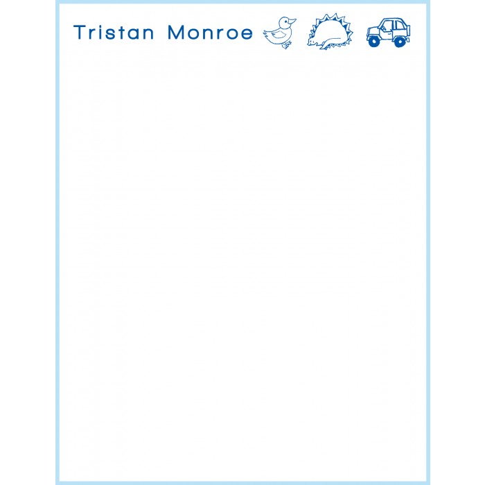 flat print baby announcement - tiny tootsies blue