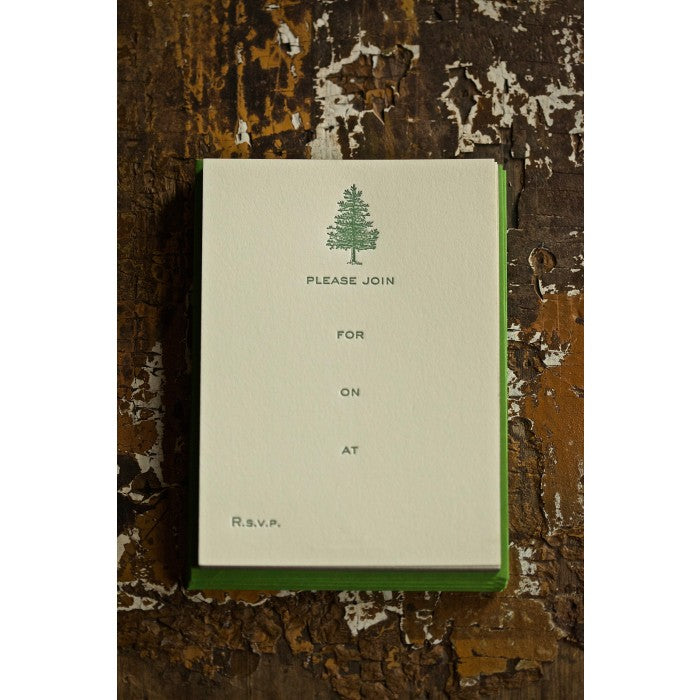 winter pine fill in invitations