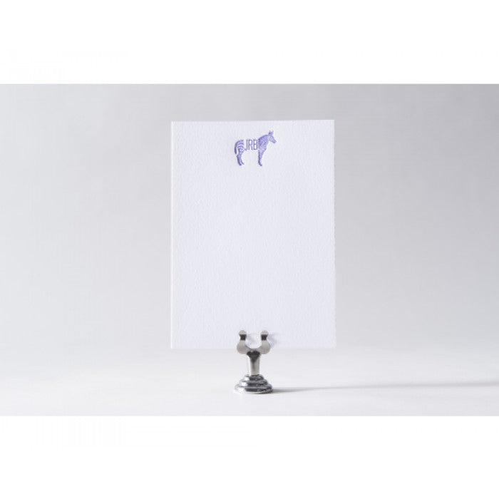 zebra monogram note cards