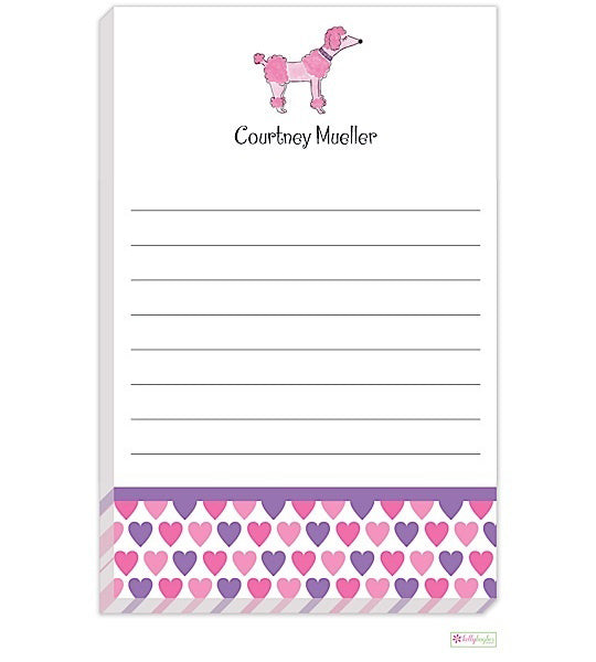 personalized - pink poodle notepad