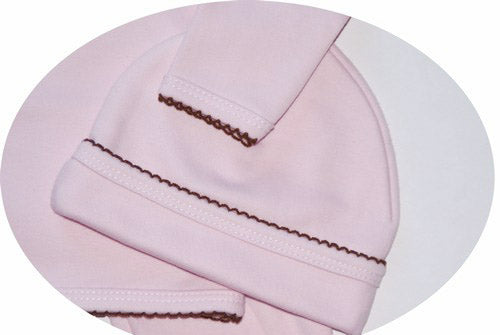 take me home 3 piece set in pink with brown trim