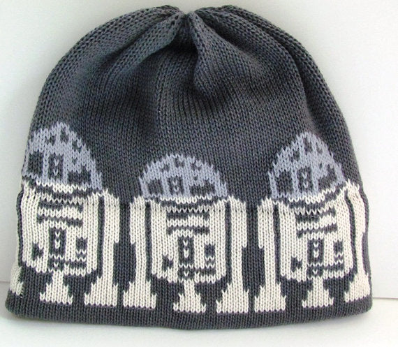 robot custom knit hat