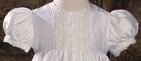 silk dupioni bubble christening gown