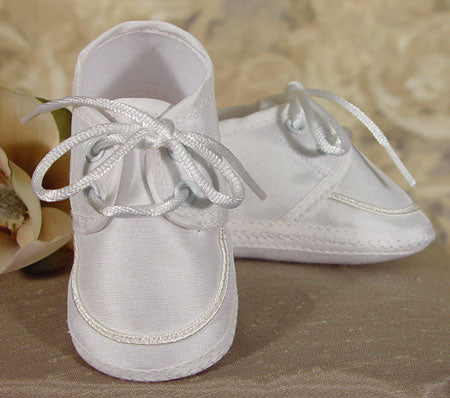 boys silk christening romper with sailor collar