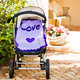 single heart and scalloped edge stroller blanket