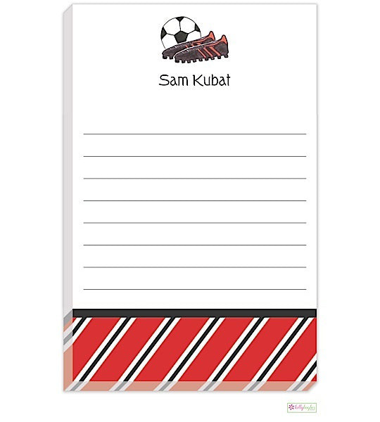 personalized - soccer stud notepad