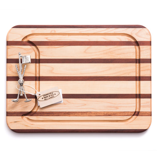 soundview millworks golf clubs and flag appetizer handle board