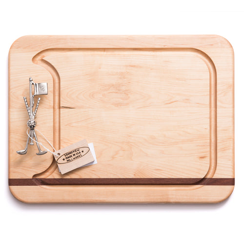 soundview millworks golf clubs and flag appetizer handle board
