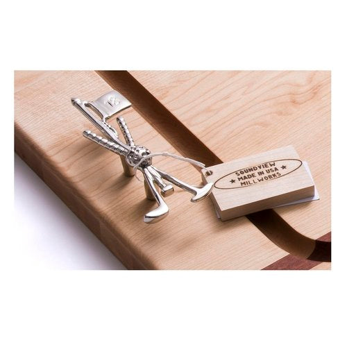 soundview millworks golf clubs and flag stick steak handle board