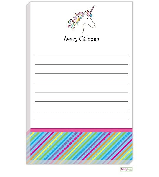 personalized - unicorn notepad
