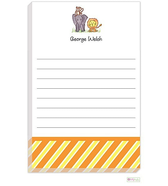 personalized - zoo friends notepad