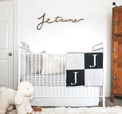 personalized initial and block blanket