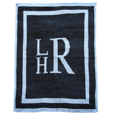 initial stacked monogram stroller blanket