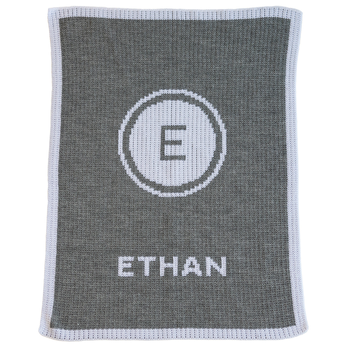 initial circle stamp initial and name blanket