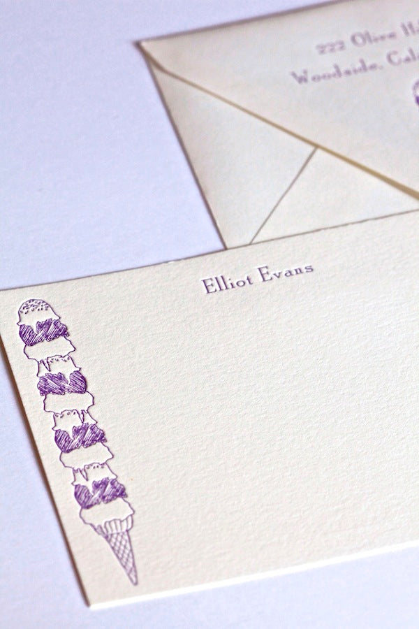 kids ice cream stationery