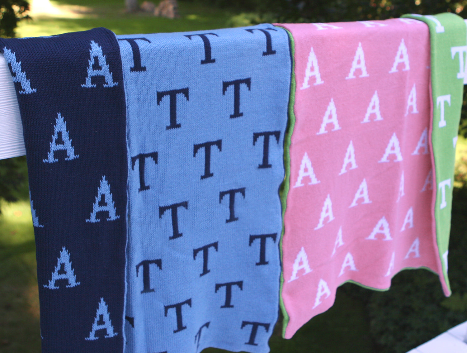 knit baby blanket - initials