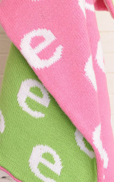 knit baby blanket - initials