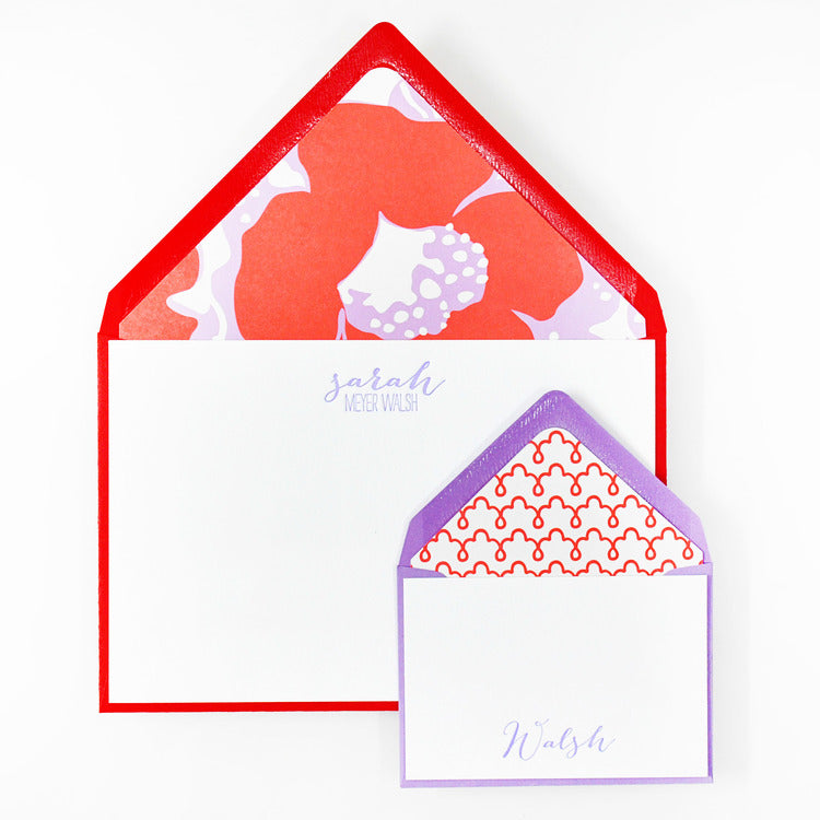 letterpressed notes and enclosures