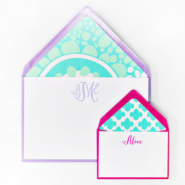 letterpressed notes and enclosures