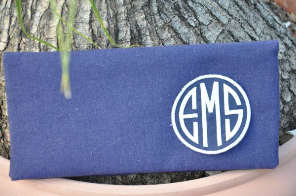 linen clutch with monogram