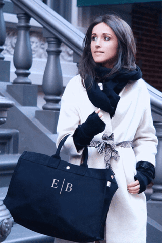 monogram stripe tote