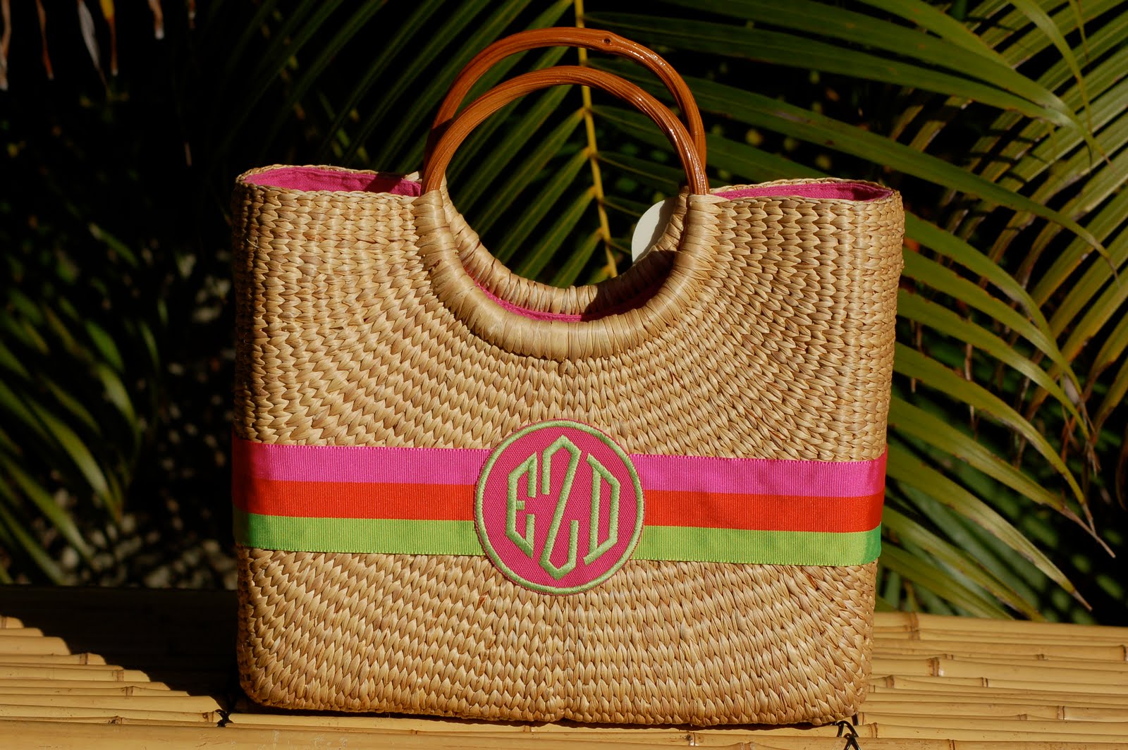 monogrammed becky basket bag