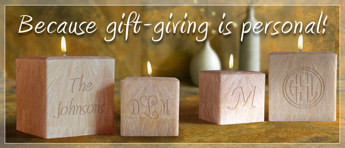 monogrammed palm wax candle - 4" palm wax