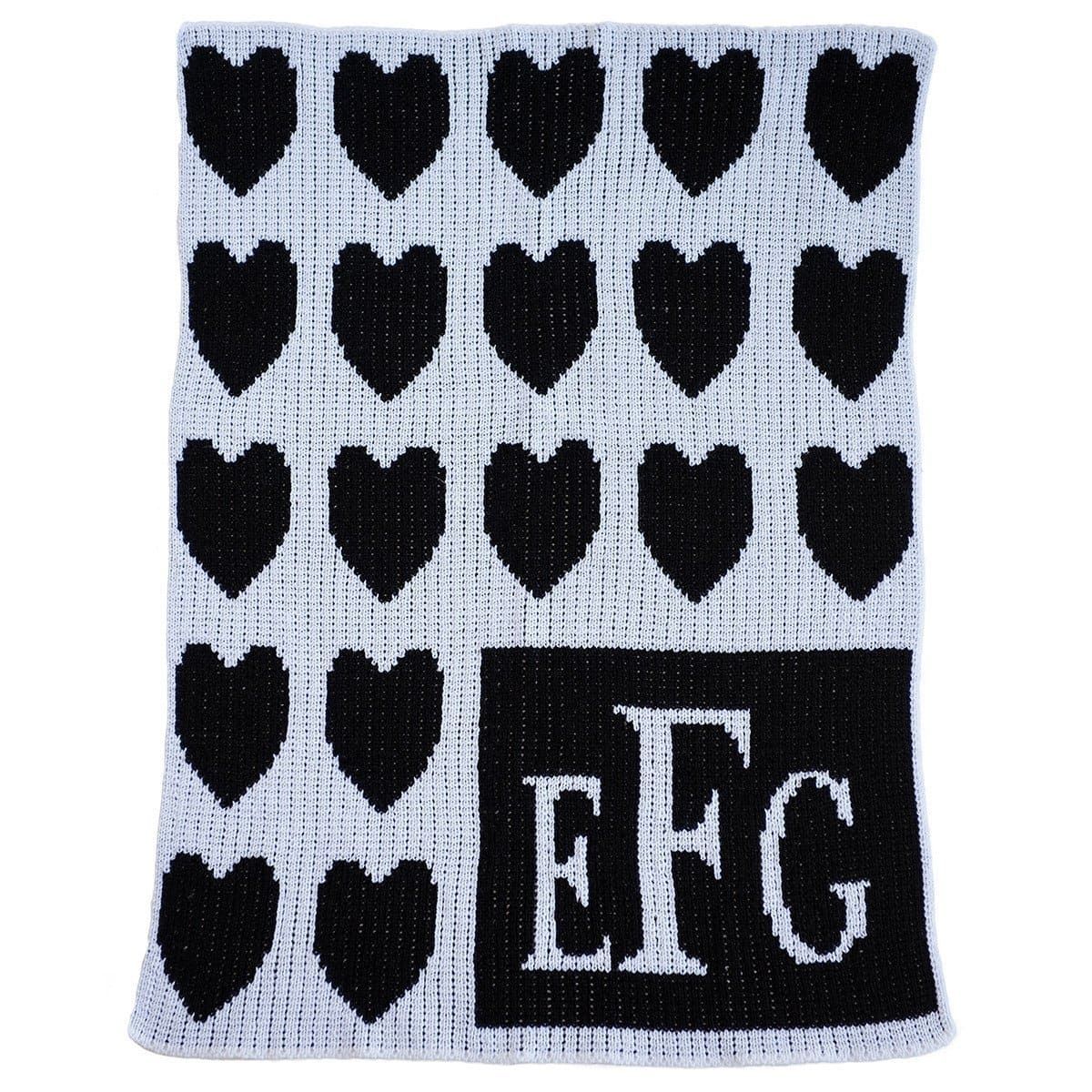 Monogrammed Lots of Hearts & Monogram Baby Blanket