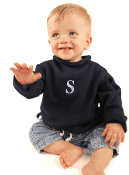 monogrammed roll neck pullover sweater