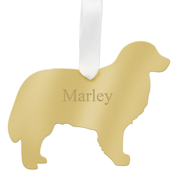 moon and lola bernese mountain dog christmas ornament - gold