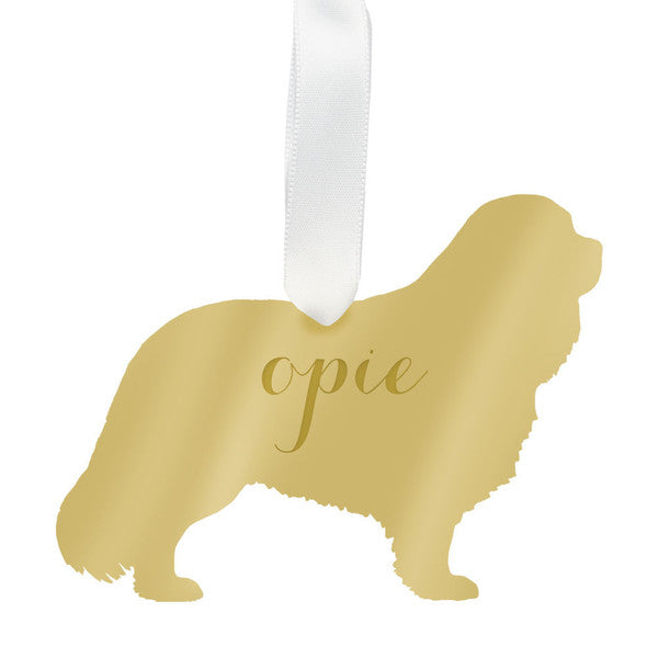 moon and lola cavalier king charles spaniel christmas ornament - gold