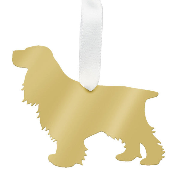 moon and lola cocker spaniel christmas ornament - silver