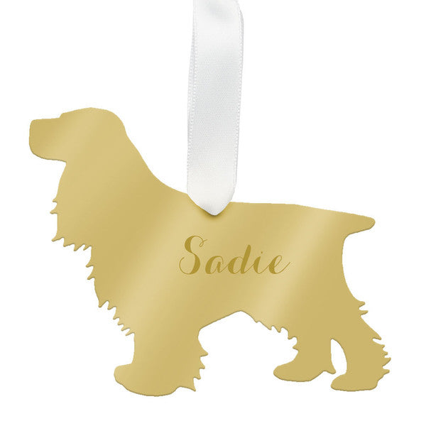 moon and lola cocker spaniel christmas ornament - silver