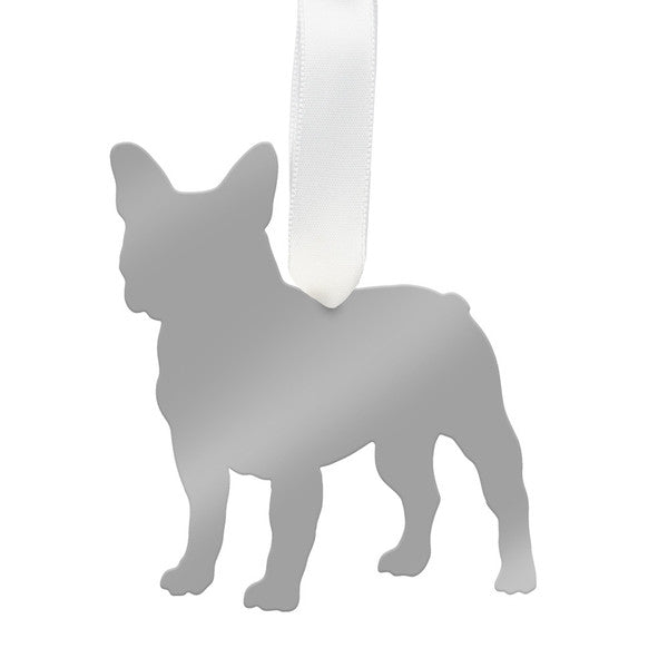 moon and lola french bulldog christmas ornament - gold
