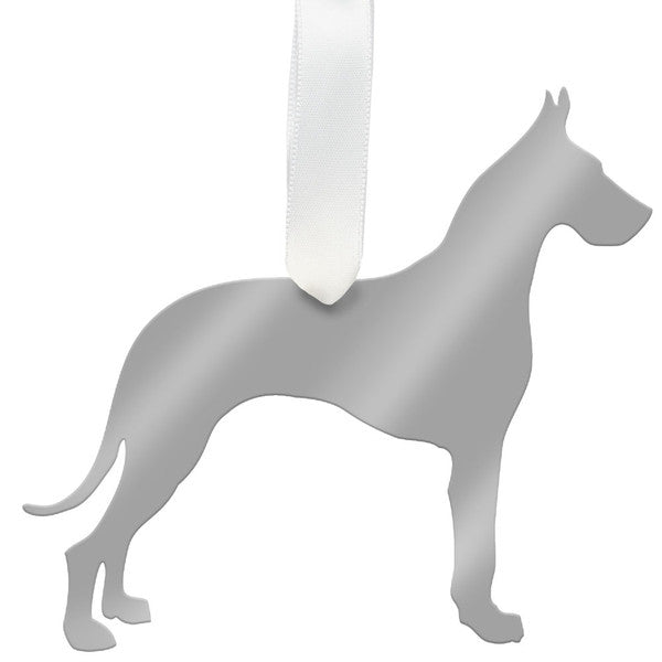 moon and lola great dane christmas ornament - gold
