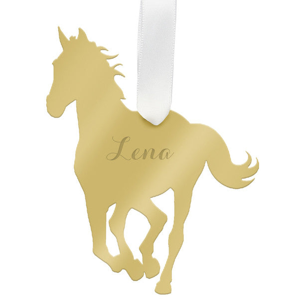moon and lola horse christmas ornament - silver