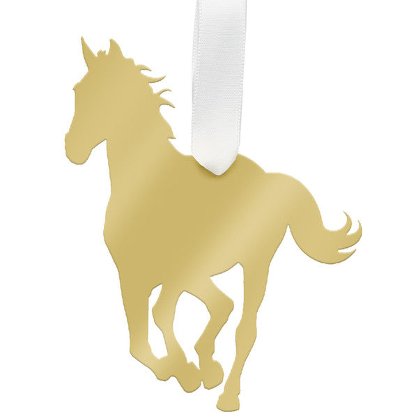 moon and lola horse christmas ornament - silver