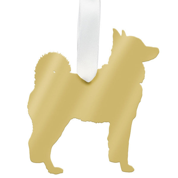 moon and lola husky christmas ornament - silver